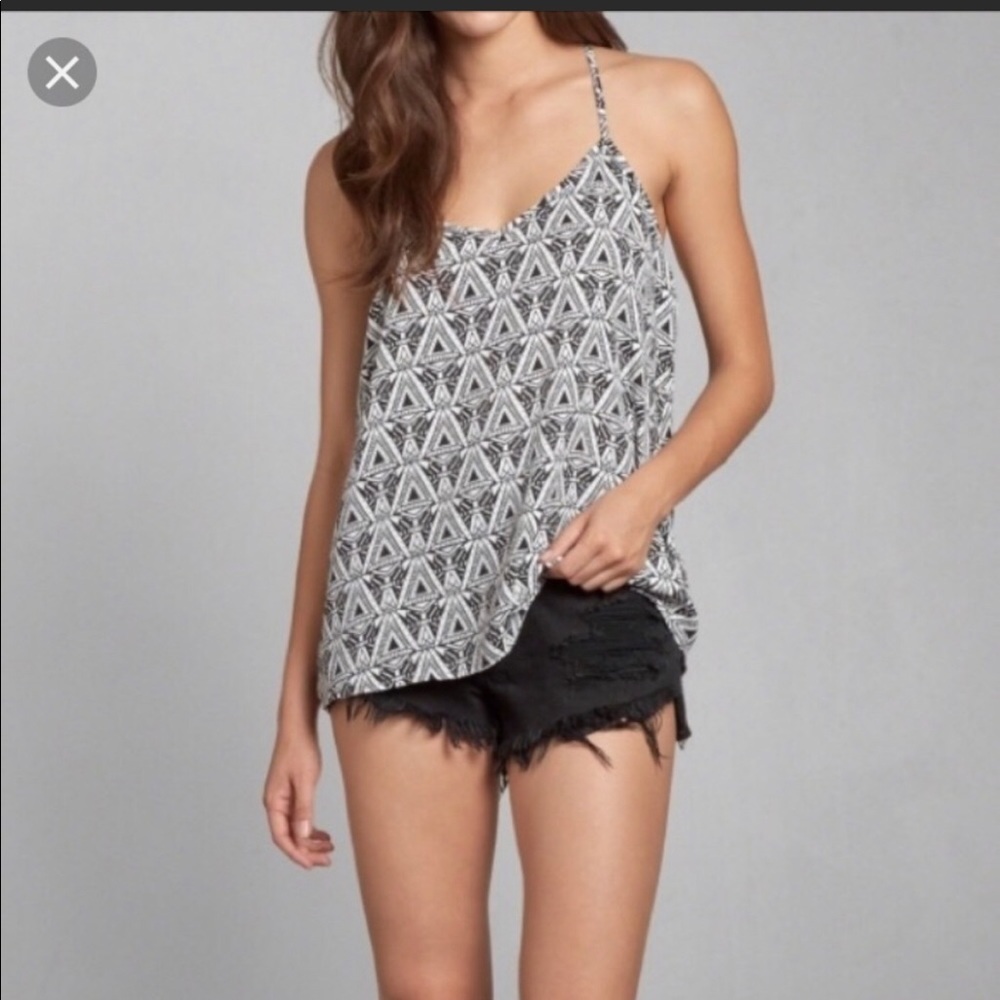 Strappy Geometric Print Abercrombie Tank